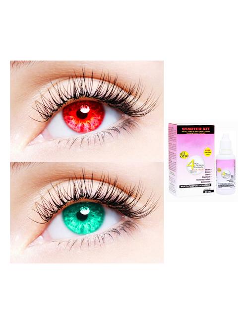 unisex pack of 2 contact lenses with 30 ml solution - 18538223 - Very Small Image - 1
