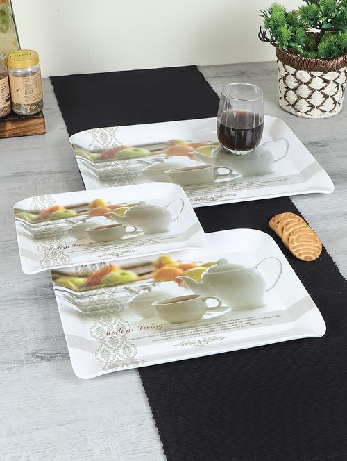 cdi set of 3 white & grey printed melamine trays - 18538329 - Very Small Image - 1