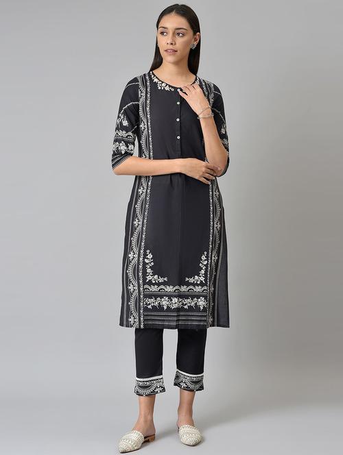 floral print kurta pant set - 18538398 - Very Small Image - 1