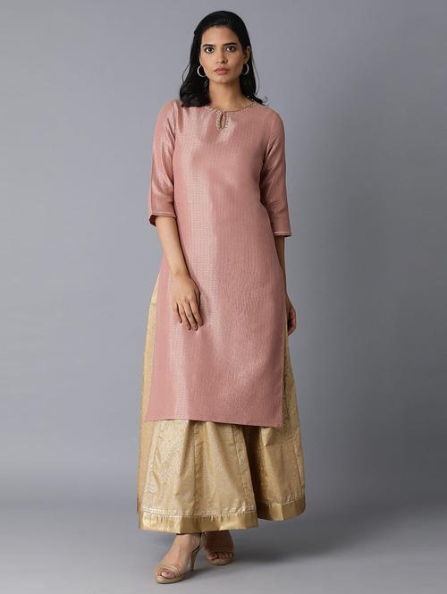 self design kurta palazzo set - 18538405 - Very Small Image - 1