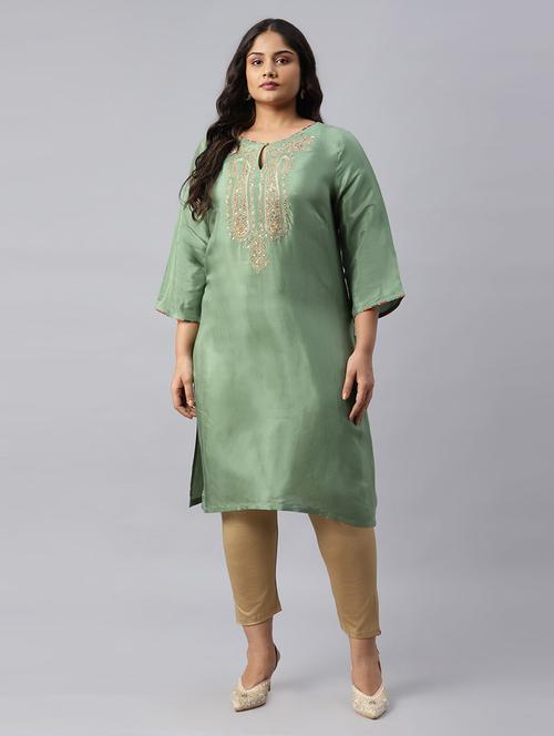 women's straight kurta - 18538497 - Very Small Image - 1