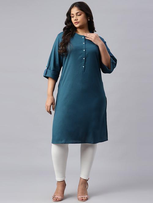 women's straight kurta - 18538502 - Very Small Image - 1