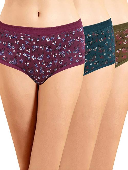 pack of 3 printed multi colored hipster panty - 18538531 - Very Small Image - 1
