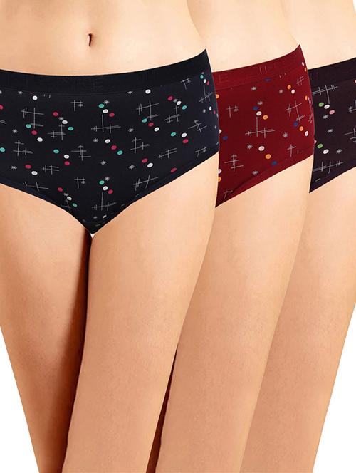 pack of 3 printed multi colored hipster panty - 18538534 - Very Small Image - 1