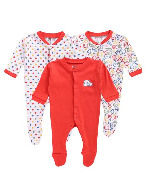 boys pack of 3 printed nightwear onesies - 18538734 - Very Small Image - 1