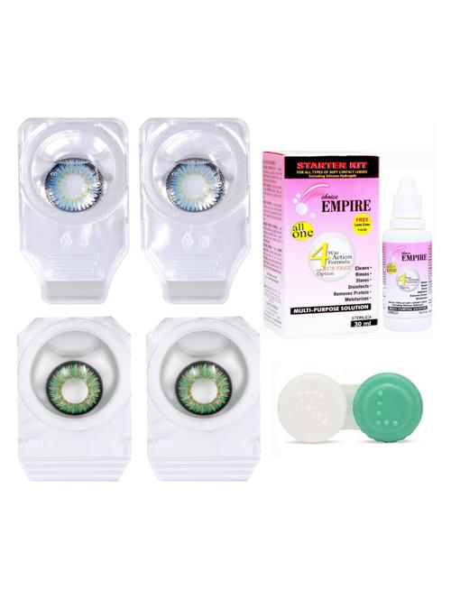 unisex set of 2 contact lenses with 30 ml solution and 1 case - 18538911 - Very Small Image - 1