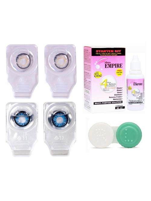 unisex set of 2 contact lenses with 30 ml solution and 1 case - 18538915 - Very Small Image - 1