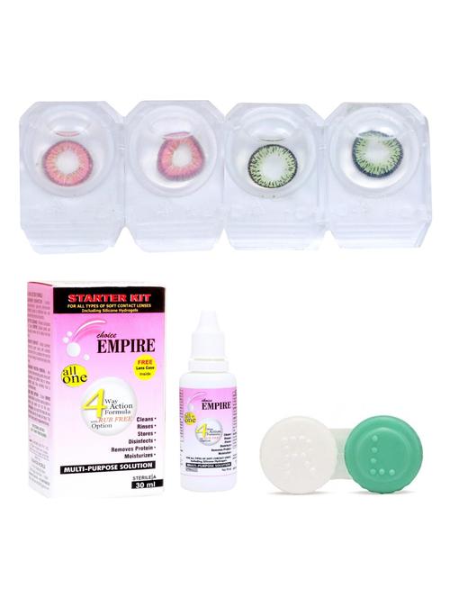 unisex set of 2 contact lenses with 30 ml solution and 1 case - 18538916 - Very Small Image - 1