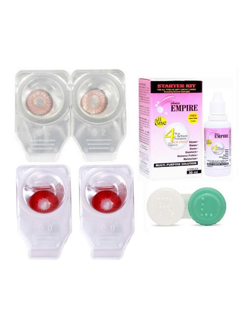 unisex set of 2 contact lenses with 30 ml solution and 1 case - 18538917 - Very Small Image - 1