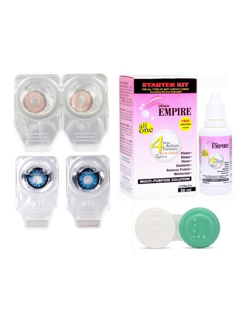 unisex set of 2 contact lenses with 30 ml solution and 1 case - 18538921 - Very Small Image - 1