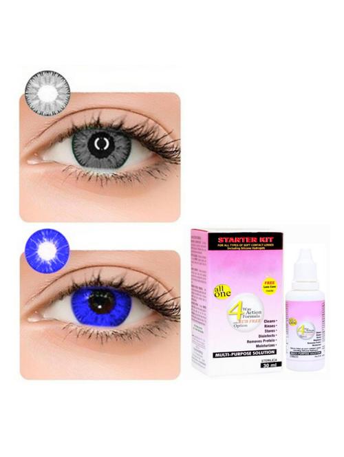 unisex pack of 2 contact lenses with 30 ml solution - 18538922 - Very Small Image - 1