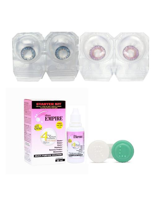 unisex set of 2 contact lenses with 30 ml solution and 1 case - 18538929 - Very Small Image - 1