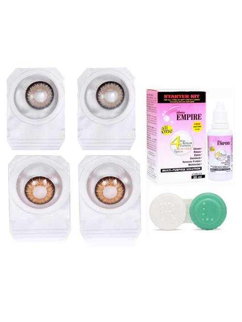 unisex set of 2 contact lenses with solution and 1 case - 18538932 - Very Small Image - 1