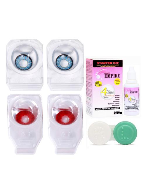 unisex set of 2 contact lenses with solution and 1 case - 18538947 - Very Small Image - 1