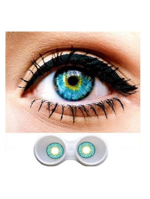 turquoise bold look contact lenses monthly for men & women - 18538995 - Very Small Image - 1