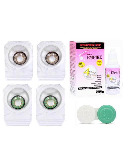 unisex set of 2 contact lenses with solution and 1 case - 18539036 - Very Small Image - 1
