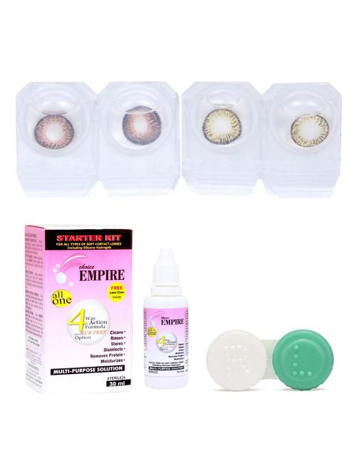 unisex set of 2 contact lenses with solution and 1 case - 18539039 - Very Small Image - 1