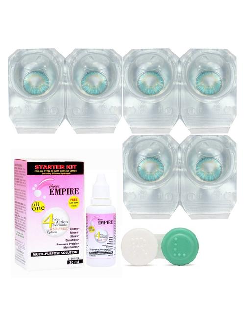unisex set of 3 contact lenses with solution and 1 case - 18539045 - Very Small Image - 1
