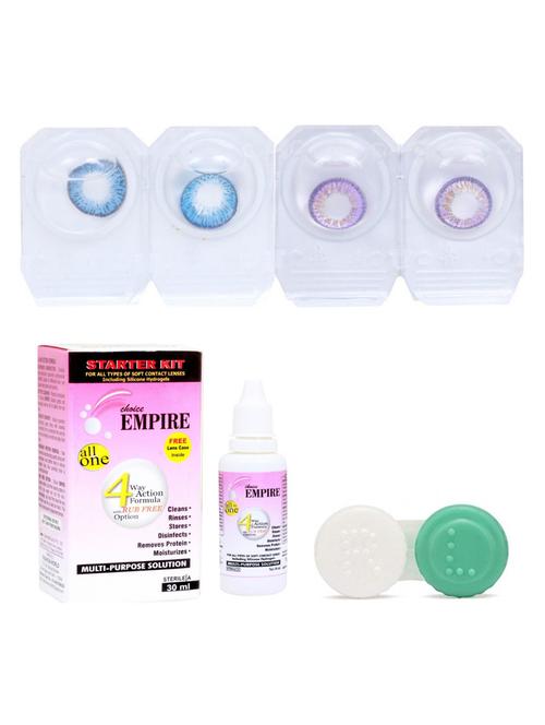 unisex set of 2 contact lenses with solution and 1 case - 18539049 - Very Small Image - 1
