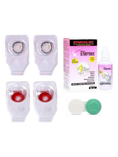 unisex set of 2 contact lenses with solution and 1 case - 18539052 - Very Small Image - 1