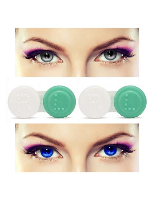 unisex pack of 2 contact lenses with 2 case - 18539054 - Very Small Image - 1