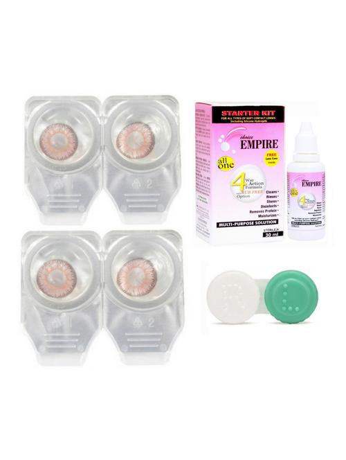 unisex set of 2 contact lenses with solution and 1 case - 18539060 - Very Small Image - 1