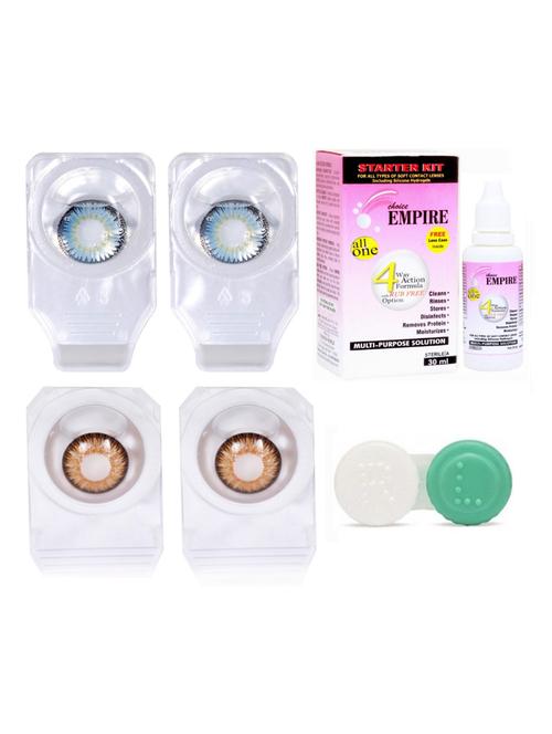 unisex set of 3 contact lenses with solution and 1 case - 18539072 - Very Small Image - 1