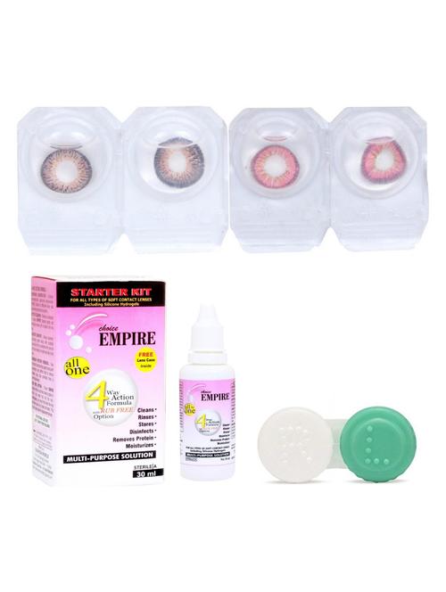 unisex set of 3 contact lenses with solution and 1 case - 18539075 - Very Small Image - 1