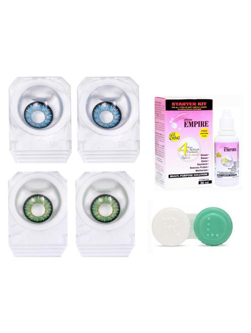 unisex set of 2 contact lenses with 30 ml solution and 1 case - 18539080 - Very Small Image - 1