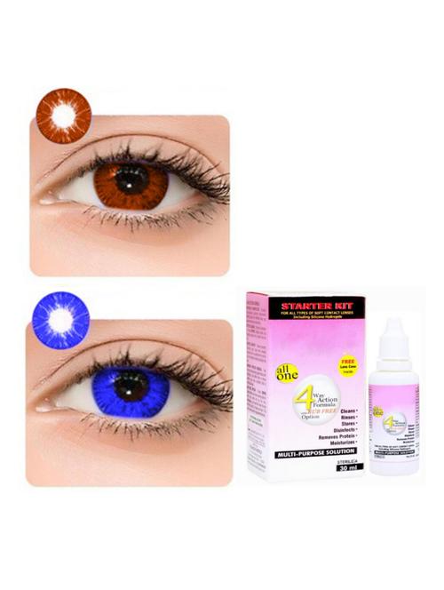 unisex pack of 2 contact lenses with 30 ml solution - 18539097 - Very Small Image - 1