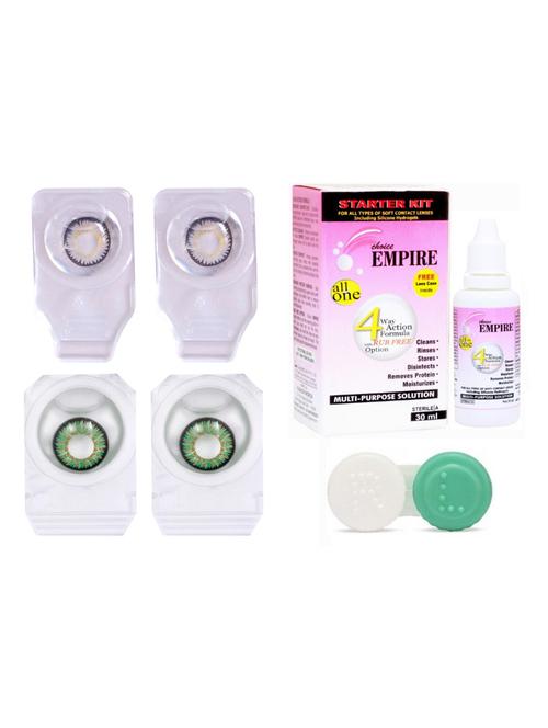 unisex set of 2 contact lenses with 30 ml solution and 1 case - 18539100 - Very Small Image - 1