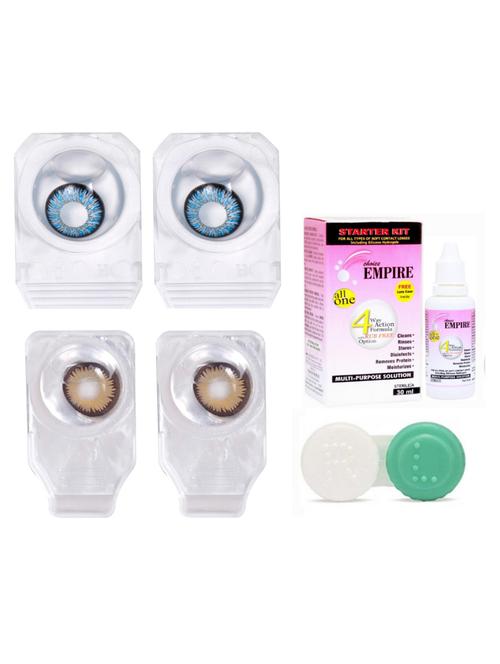 unisex zero power with case & 30ml solution aqua blue-brown - 18539127 - Very Small Image - 1