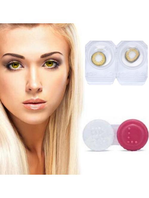 unisex monthly hazel colored 0 power contact lenses for eyes men and women with lens case - 18539135 - Very Small Image - 1