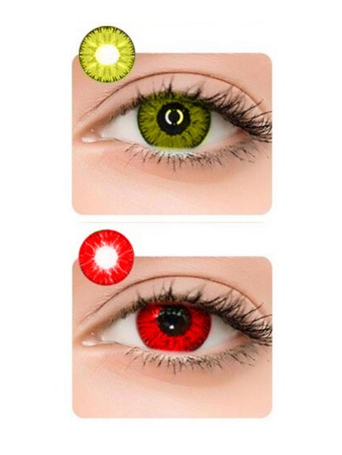 unisex monthly 2 pair hazel-red colored 0 power contact lenses for eyes men and women - 18539173 - Very Small Image - 1