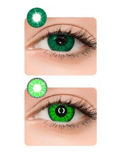 unisex monthly 2 pair turquoise-green colored 0 power contact lenses for eyes men and women - 18539185 - Very Small Image - 1