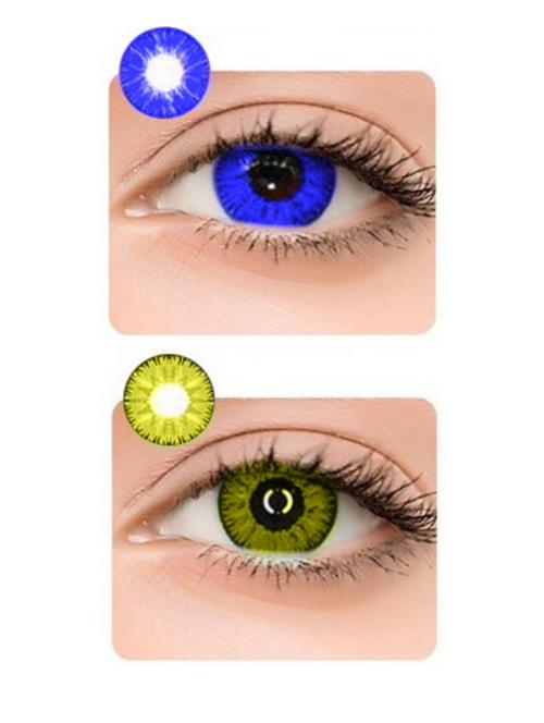 unisex monthly 2 pair blue-hazel colored 0 power contact lenses for eyes men and women - 18539192 - Very Small Image - 1