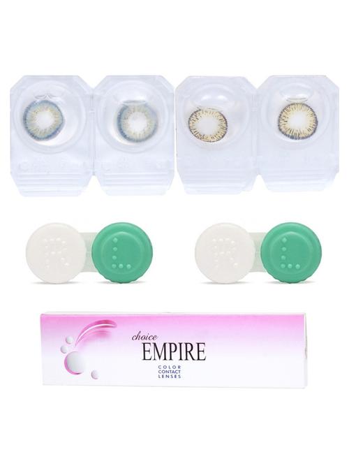 unisex natural grey-hazel 2 pair colored contact lens with 2 case (0 power) - 18539194 - Very Small Image - 1
