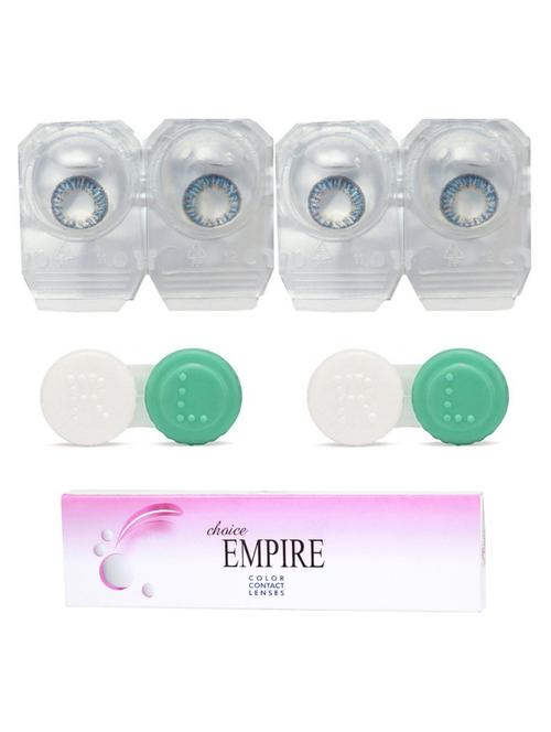 unisex dark blue 2 pair colored contact lens with 2 case (0 power) - 18539317 - Very Small Image - 1