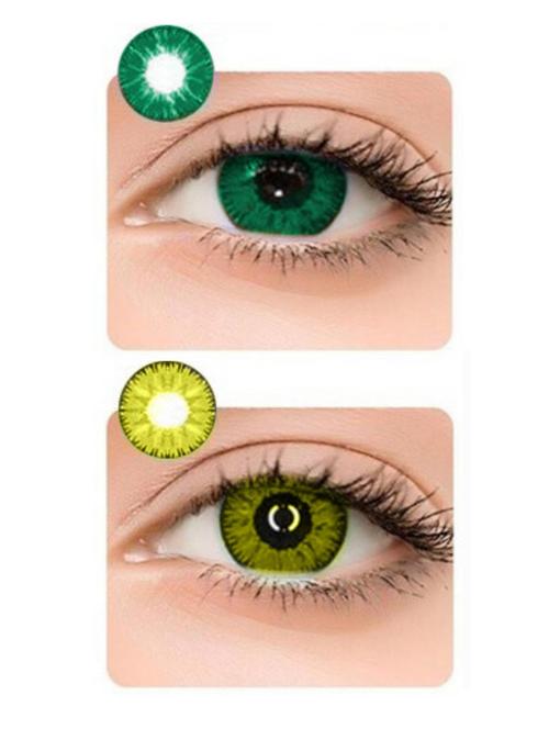 unisex monthly 2 pair turquoise-hazel colored 0 power contact lenses for eyes men and women - 18539377 - Very Small Image - 1