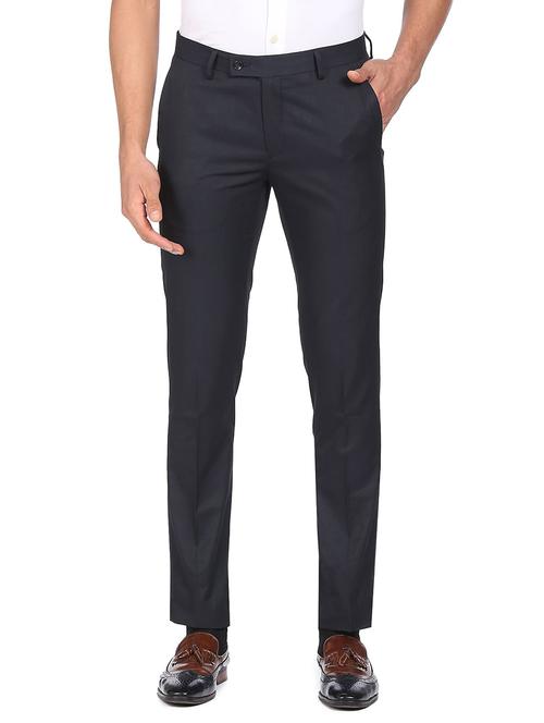 mid rise flat front casual trouser - 18539827 - Very Small Image - 1