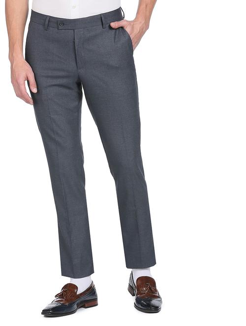 mid rise flat front casual trouser - 18539848 - Very Small Image - 1