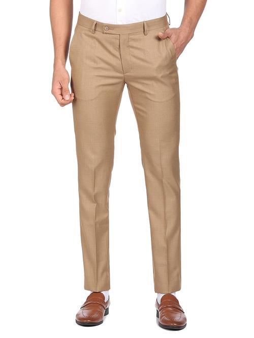 mid rise flat front casual trouser - 18539864 - Very Small Image - 1