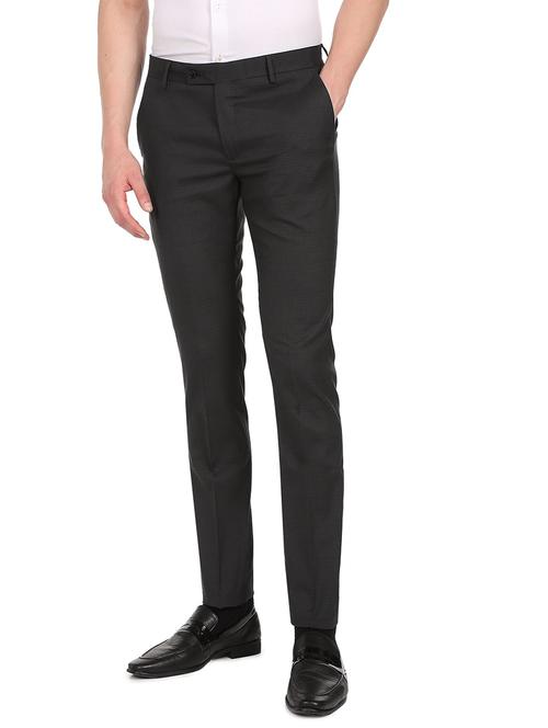 mid rise flat front casual trouser - 18539871 - Very Small Image - 1