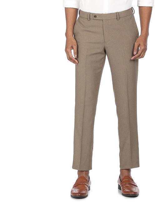 mid rise flat front casual trouser - 18539881 - Very Small Image - 1