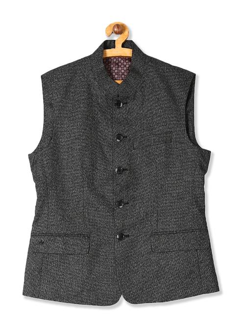 sleeveless solid classic waist coat - 18540465 - Very Small Image - 1
