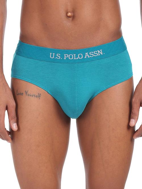turquoise solid hipster brief - 18541825 - Very Small Image - 1