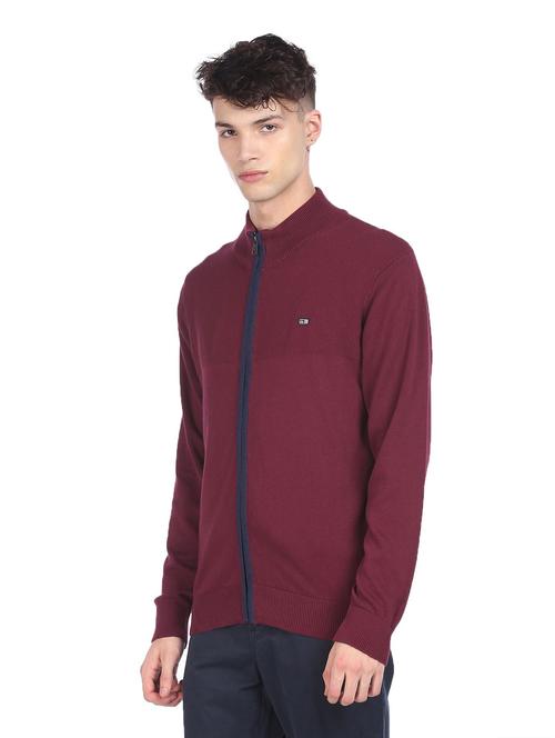 high neck solid cardigan - 18541917 - Very Small Image - 1
