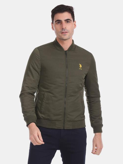 olive green bomber bomber jacket - 18542038 - Very Small Image - 1