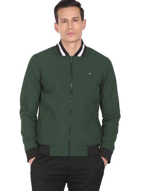 zip up solid bomber jacket - 18542106 - Very Small Image - 1