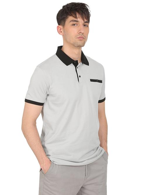 contrast detailed solid polo t-shirt - 18542358 - Very Small Image - 1